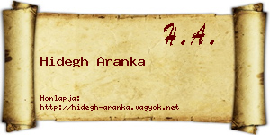 Hidegh Aranka névjegykártya