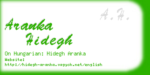 aranka hidegh business card